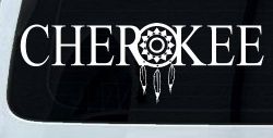 Cherokee Indian with Dreamcatcher O Native American Indian Dream Catcher Car or Truck Window Decal Sticker