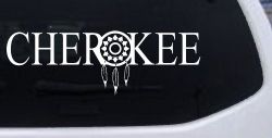 Cherokee Indian with Dreamcatcher O Native American Indian Dream Catcher Car or Truck Window Decal Sticker