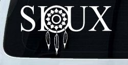 Soux with Dreamcatcher O Native American Indian Dream Catcher Car or Truck Window Decal Sticker