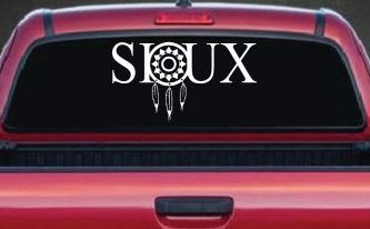 Soux with Dreamcatcher O Native American Indian Dream Catcher Car or Truck Window Decal Sticker