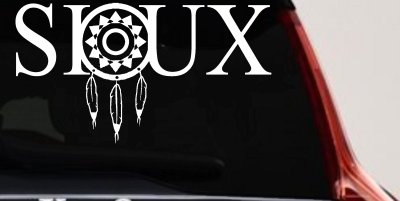 Soux with Dreamcatcher O Native American Indian Dream Catcher Car or Truck Window Vinyl Decal Sticker