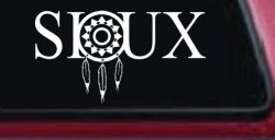 Soux with Dreamcatcher O Native American Indian Dream Catcher Car or Truck Window Decal Sticker