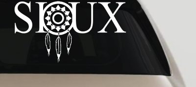 Soux with Dreamcatcher O Native American Indian Dream Catcher Car or Truck Window Vinyl Decal Sticker