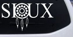 Soux with Dreamcatcher O Native American Indian Dream Catcher Car or Truck Window Decal Sticker