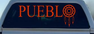 Pueblo with Dreamcatcher O Native American Indian Dream Catcher Car or Truck Window Decal Sticker (Orange Red)