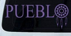 Pueblo with Dreamcatcher O Native American Indian Dream Catcher Car or Truck Window Decal Sticker (Purple)