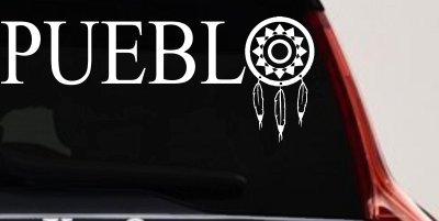 Pueblo with Dreamcatcher O Native American Indian Dream Catcher Car or Truck Window Vinyl Decal Sticker