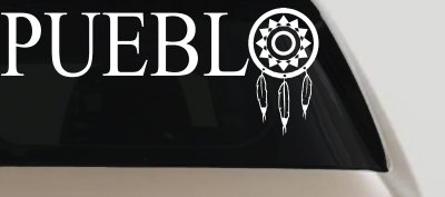 Pueblo with Dreamcatcher O Native American Indian Dream Catcher Car or Truck Window Vinyl Decal Sticker