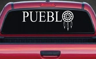 Pueblo with Dreamcatcher O Native American Indian Dream Catcher Car or Truck Window Decal Sticker
