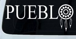 Pueblo with Dreamcatcher O Native American Indian Dream Catcher Car or Truck Window Decal Sticker