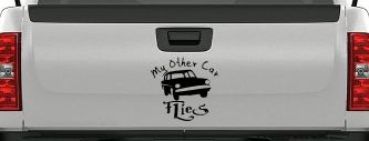 My Other Car Flies Potter Car or Truck Window Decal Sticker (Black)
