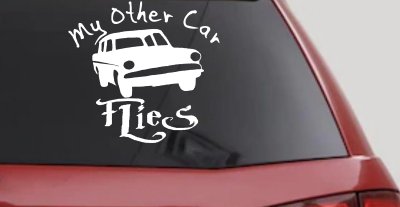My Other Car Flies Potter Car or Truck Window Vinyl Decal Sticker