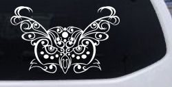 Owl Head Swirl with Dots Car or Truck Window Decal Sticker