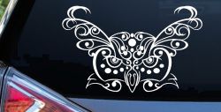 Owl Head Swirl with Dots Car or Truck Window Decal Sticker