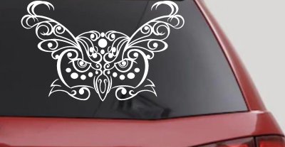 Owl Head Swirl with Dots Car or Truck Window Vinyl Decal Sticker
