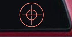 Crosshairs Hunting Car or Truck Window Decal Sticker (Coral)