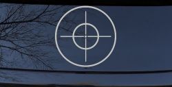 Crosshairs Hunting Car or Truck Window Decal Sticker (Light Gray)