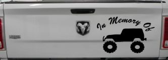 In Memory Of Jeep Off Road Car or Truck Window Vinyl Decal Sticker (Black)