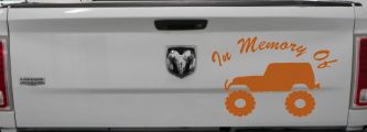 In Memory Of Jeep Off Road Car or Truck Window Vinyl Decal Sticker (Nut Brown)