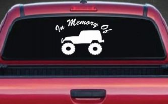 In Memory Of Jeep Off Road Car or Truck Window Decal Sticker