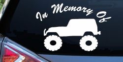 In Memory Of Jeep Off Road Car or Truck Window Decal Sticker