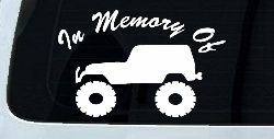 In Memory Of Jeep Off Road Car or Truck Window Decal Sticker