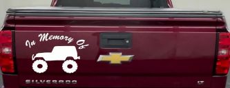 In Memory Of Jeep Off Road Car or Truck Window Decal Sticker (White)