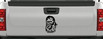 Chewbacca Sci Fi Car or Truck Window Decal Sticker (Black)