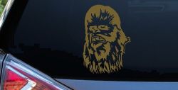 Chewbacca Sci Fi Car or Truck Window Decal Sticker (Gold)