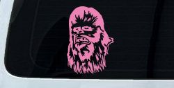 Chewbacca Sci Fi Car or Truck Window Decal Sticker (Pink)