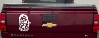 Chewbacca Sci Fi Car or Truck Window Decal Sticker (White)