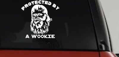 Protected By A Wookie Sci Fi Car or Truck Window Vinyl Decal Sticker