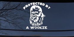 Protected By A Wookie Sci Fi Car or Truck Window Decal Sticker