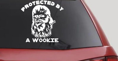 Protected By A Wookie Sci Fi Car or Truck Window Vinyl Decal Sticker