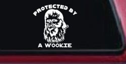 Protected By A Wookie Sci Fi Car or Truck Window Decal Sticker