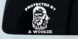Protected By A Wookie Sci Fi Car or Truck Window Decal Sticker