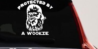 Protected By A Wookie Sci Fi Car or Truck Window Vinyl Decal Sticker
