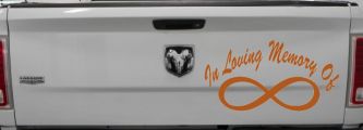 In Loving Memory Of Infinity Car or Truck Window Decal Sticker (Nut Brown)