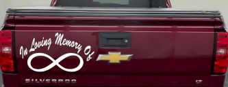 In Loving Memory Of Infinity Car or Truck Window Decal Sticker (White)