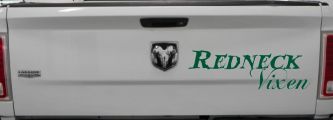 Redneck Vixen Girl Country Car or Truck Window Decal Sticker (Dark Green)