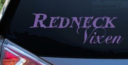 Redneck Vixen Girl Country Car or Truck Window Decal Sticker (Purple)