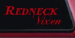 Redneck Vixen Girl Country Car or Truck Window Vinyl Decal Sticker (Red)