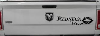 Redneck Vixen with Rebel Lips Country Car or Truck Window Decal Sticker (Matte Black)