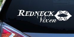Redneck Vixen with Rebel Lips Country Car or Truck Window Decal Sticker