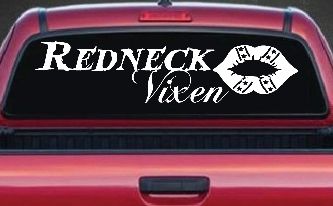 Redneck Vixen with Rebel Lips Country Car or Truck Window Decal Sticker
