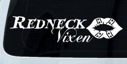 Redneck Vixen with Rebel Lips Country Car or Truck Window Decal Sticker