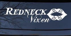 Redneck Vixen with Rebel Lips Country Car or Truck Window Decal Sticker
