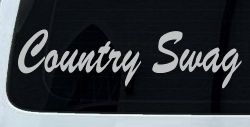 Country Swag Car or Truck Window Vinyl Decal Sticker (Light Gray)