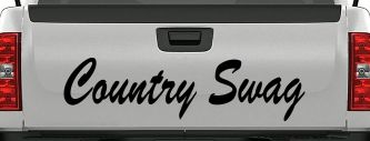 Country Swag Car or Truck Window Decal Sticker (Matte Black)