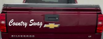 Country Swag Car or Truck Window Vinyl Decal Sticker (White)